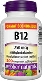 Webber Naturals Vitamin B12 250 mcg sublingual tablets packaging