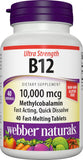 Webber Naturals Vitamin B12 Sublingual Tablets front view