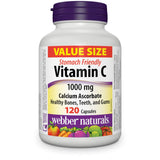 Webber Naturals Vitamin C Calcium Ascorbate 1000 mg capsules front view