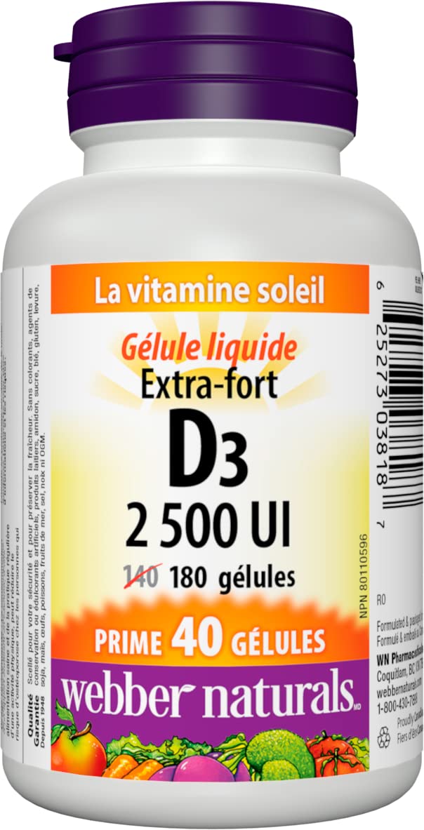 Webber Naturals Vitamin D Supplement side view
