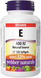 Webber Naturals Vitamin E Softgels 400 IU front view