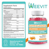 WEEVIT Ashwagandha Gummies packaging with natural strawberry flavour