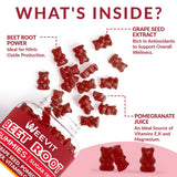 WEEVIT Beet Root Gummies with a natural pomegranate background