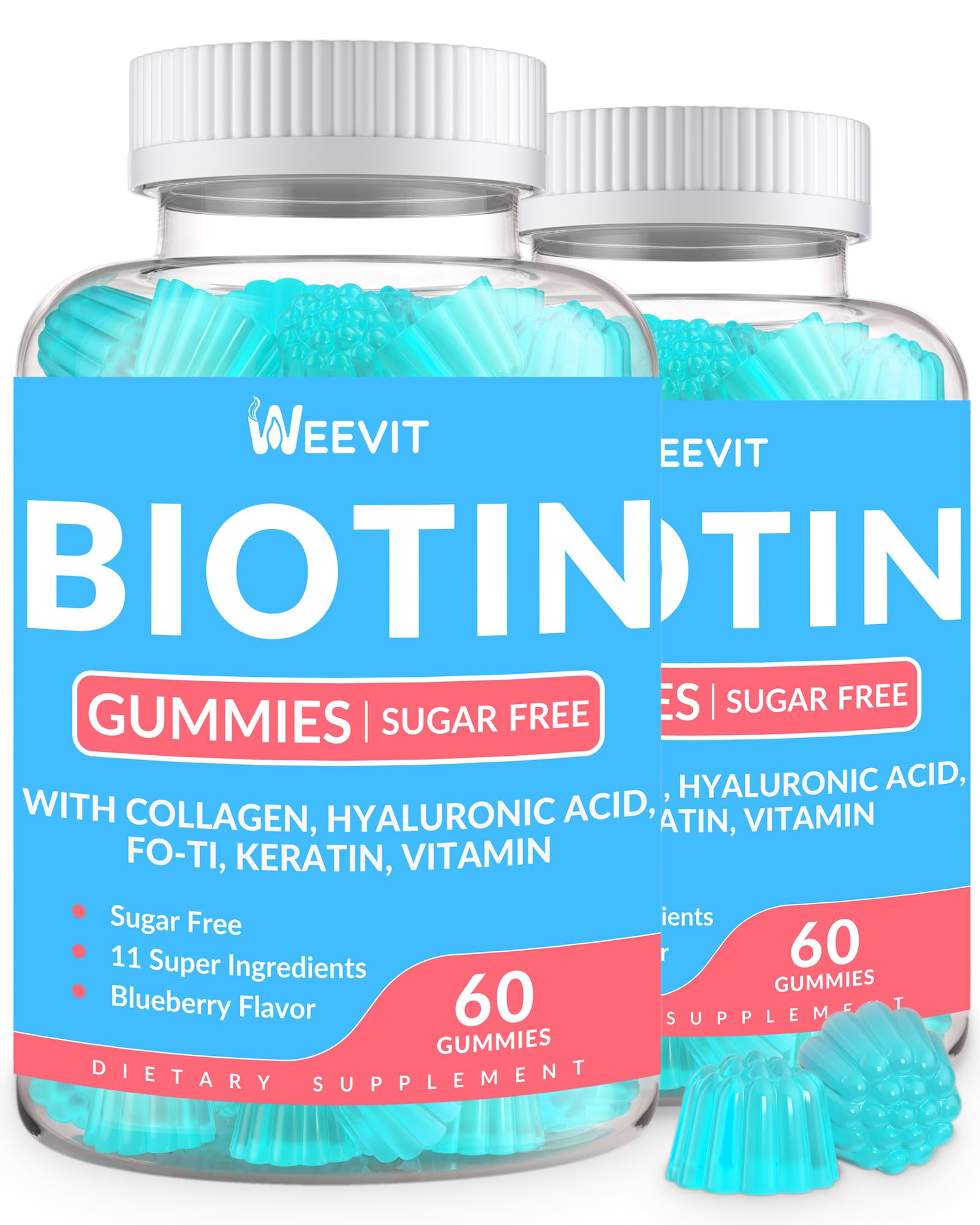 WEEVIT Biotin Gummies 10000MCG front view with packaging