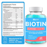 WEEVIT Biotin Gummies 10000MCG side view of packaging