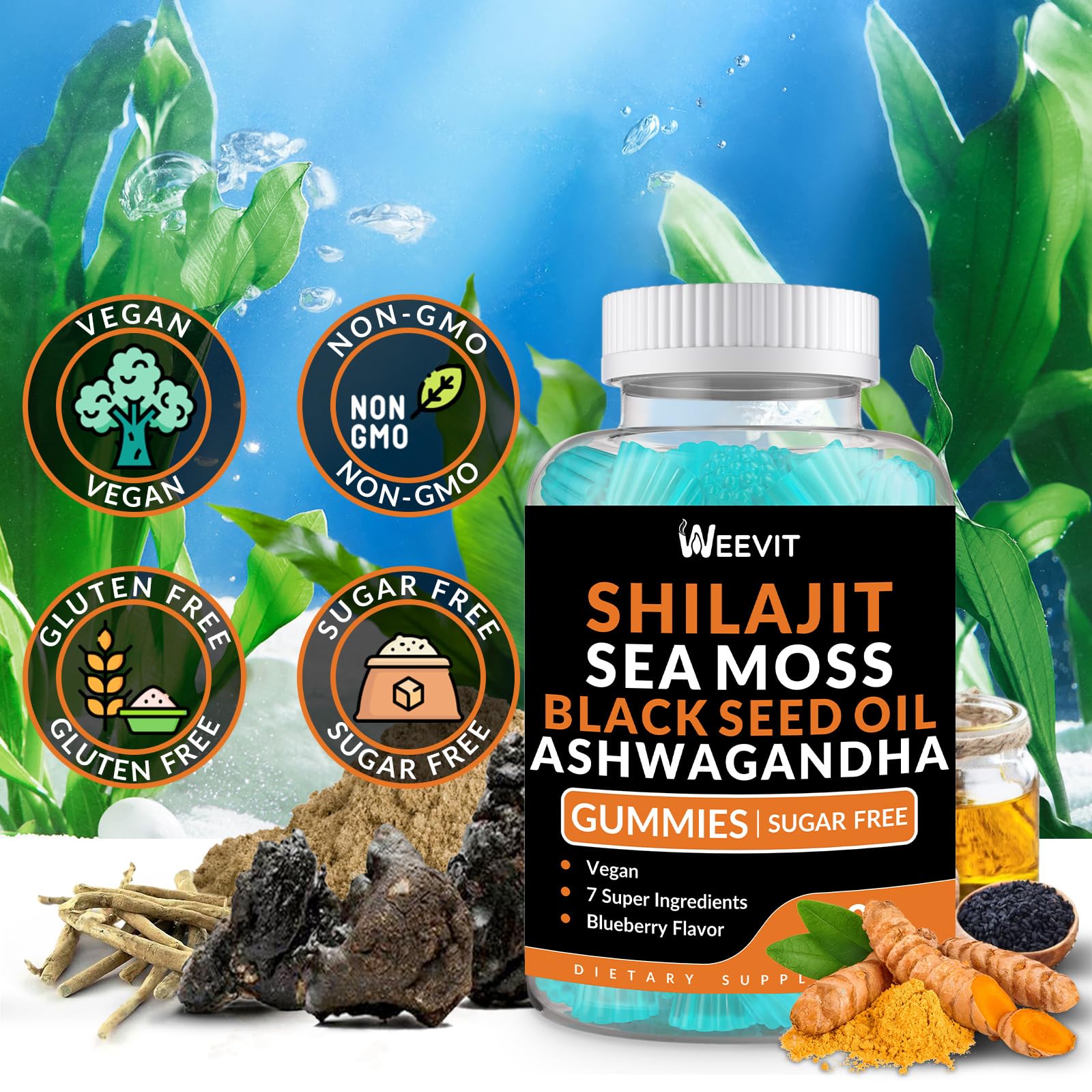 WEEVIT Black Seed Oil Gummies in a bowl for serving