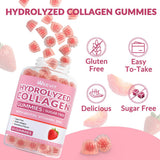 WEEVIT Collagen Gummies on a wooden table with fresh strawberries