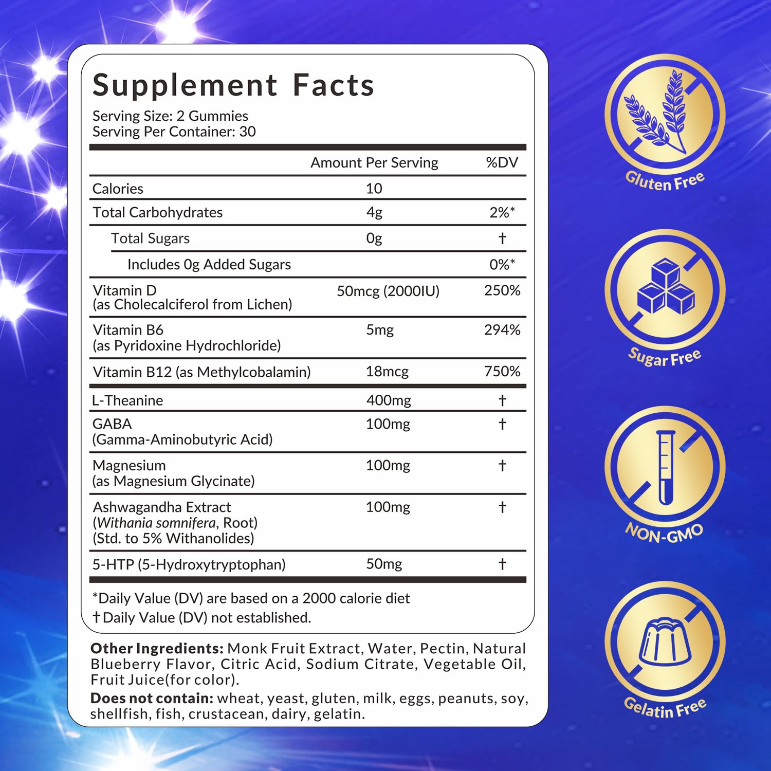 WEEVIT L-Theanine Gummies side view showing ingredients