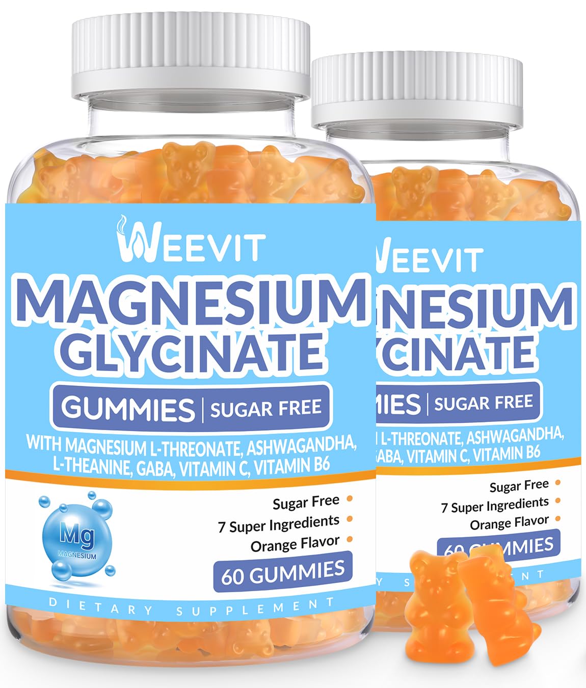 WEEVIT Magnesium Gummies 120 count front view