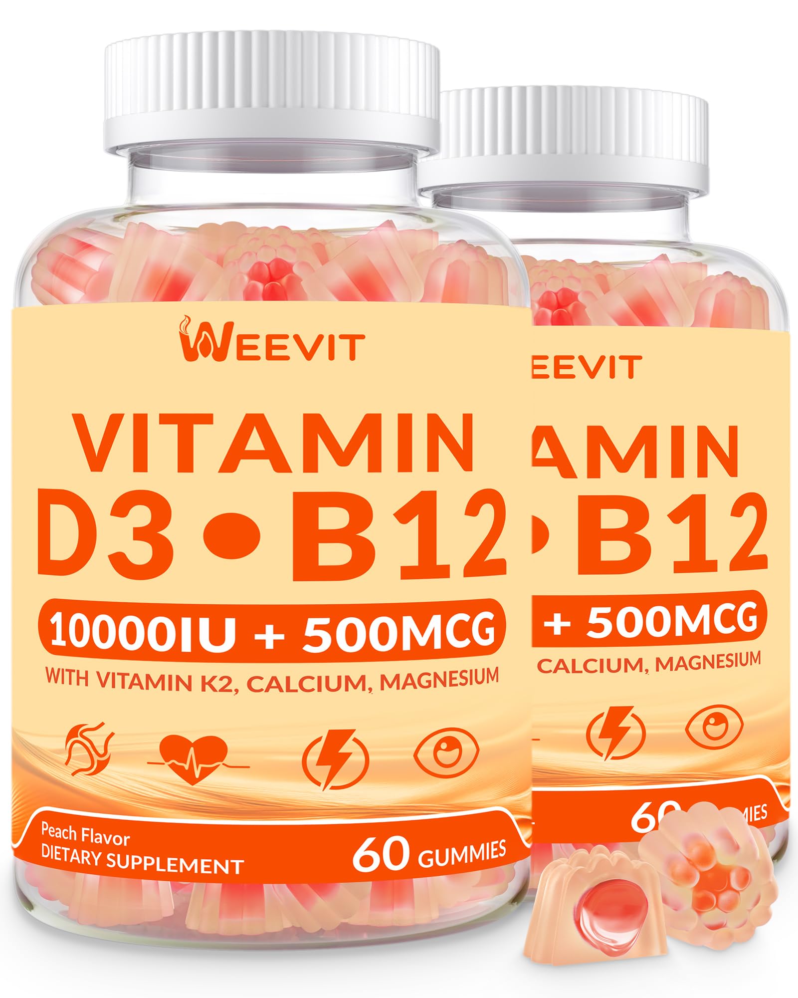 WEEVIT Vitamin D3 B12 Gummies front view