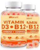 WEEVIT Vitamin D3 B12 Gummies front view