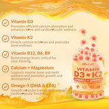 WEEVIT Vitamin D3 K2 Gummies with a hand holding a gummy