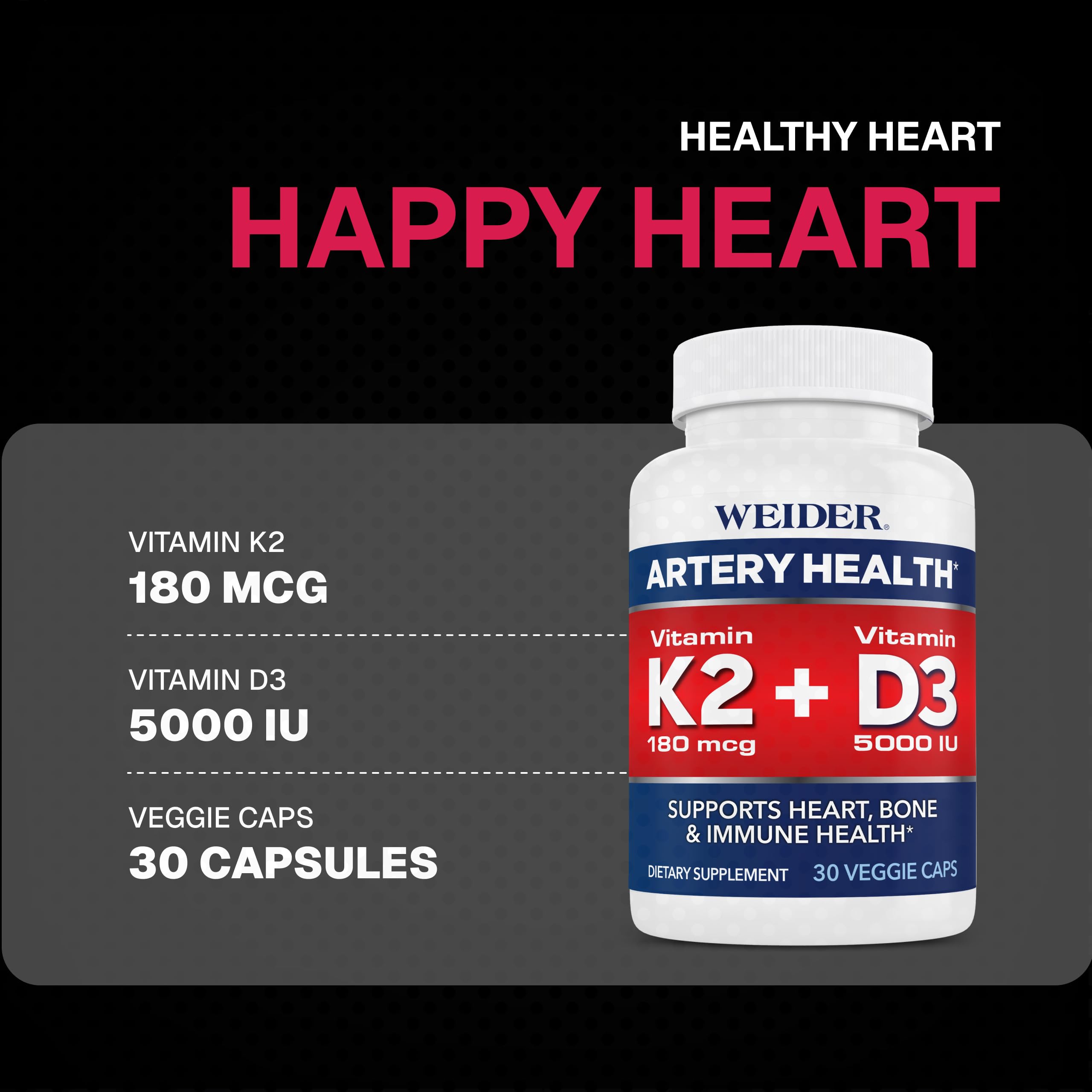 Weider Artery Health supplement capsules close-up