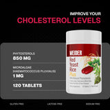Weider Red Yeast Rice Plus 850mg Tablets close-up of tablets