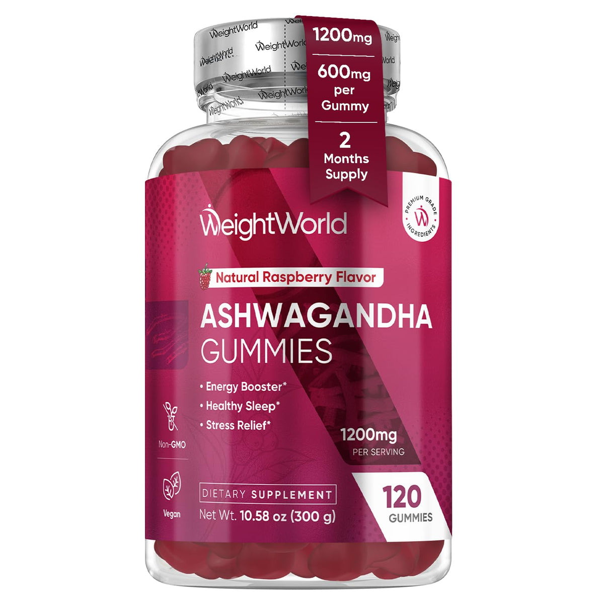 WeightWorld Ashwagandha Gummies bottle front view