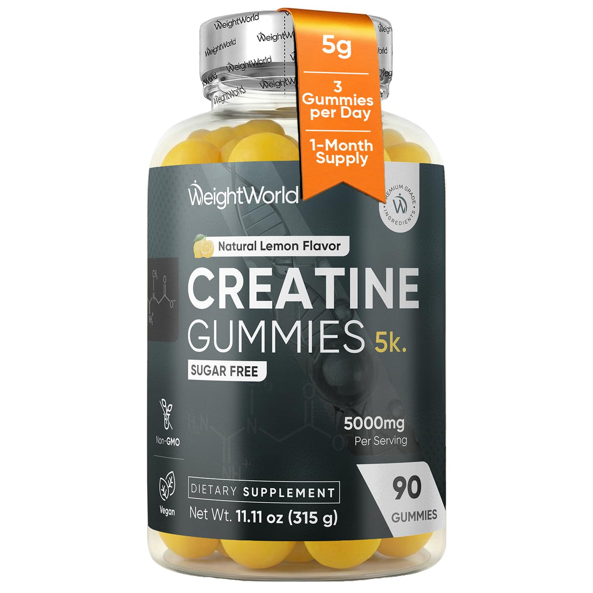 WeightWorld Creatine Monohydrate Gummies bottle front view
