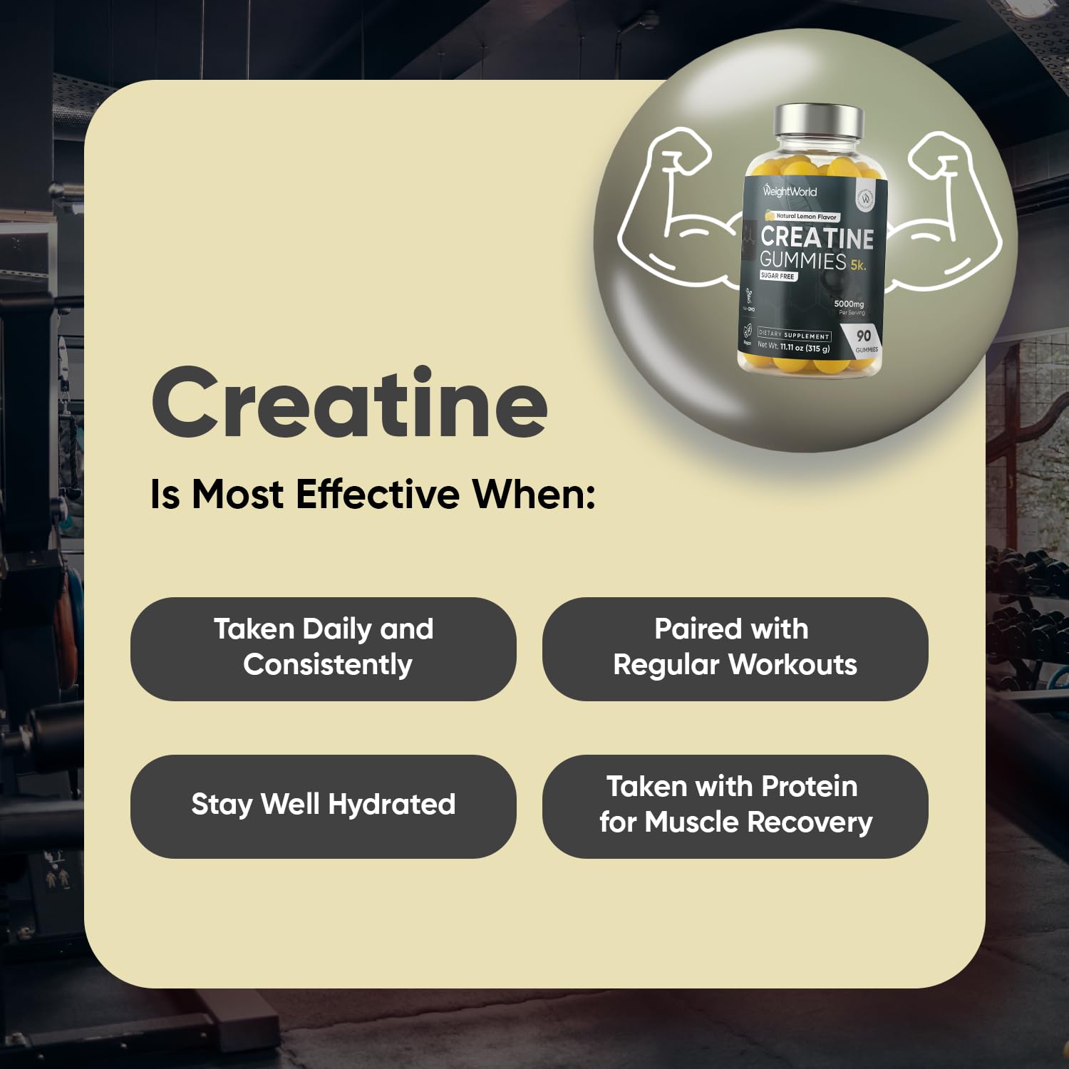 WeightWorld Creatine Monohydrate Gummies ingredients list