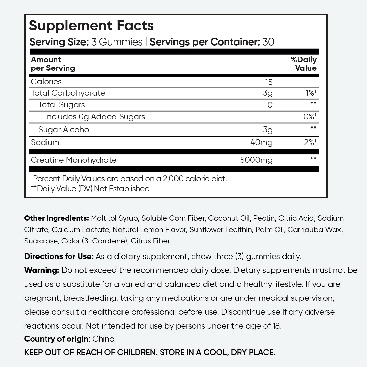 WeightWorld Creatine Monohydrate Gummies side view