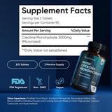 WeightWorld Creatine Monohydrate Tablets 1000mg back view