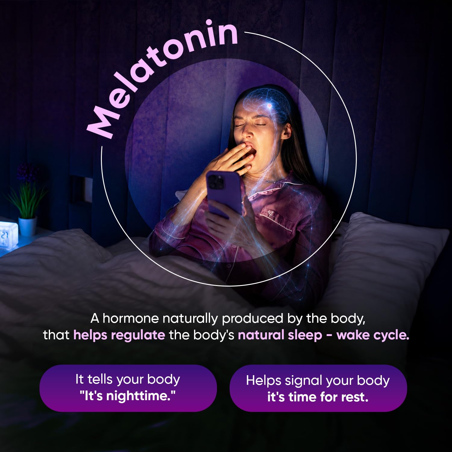 WeightWorld Melatonin Gummies with a night sky background