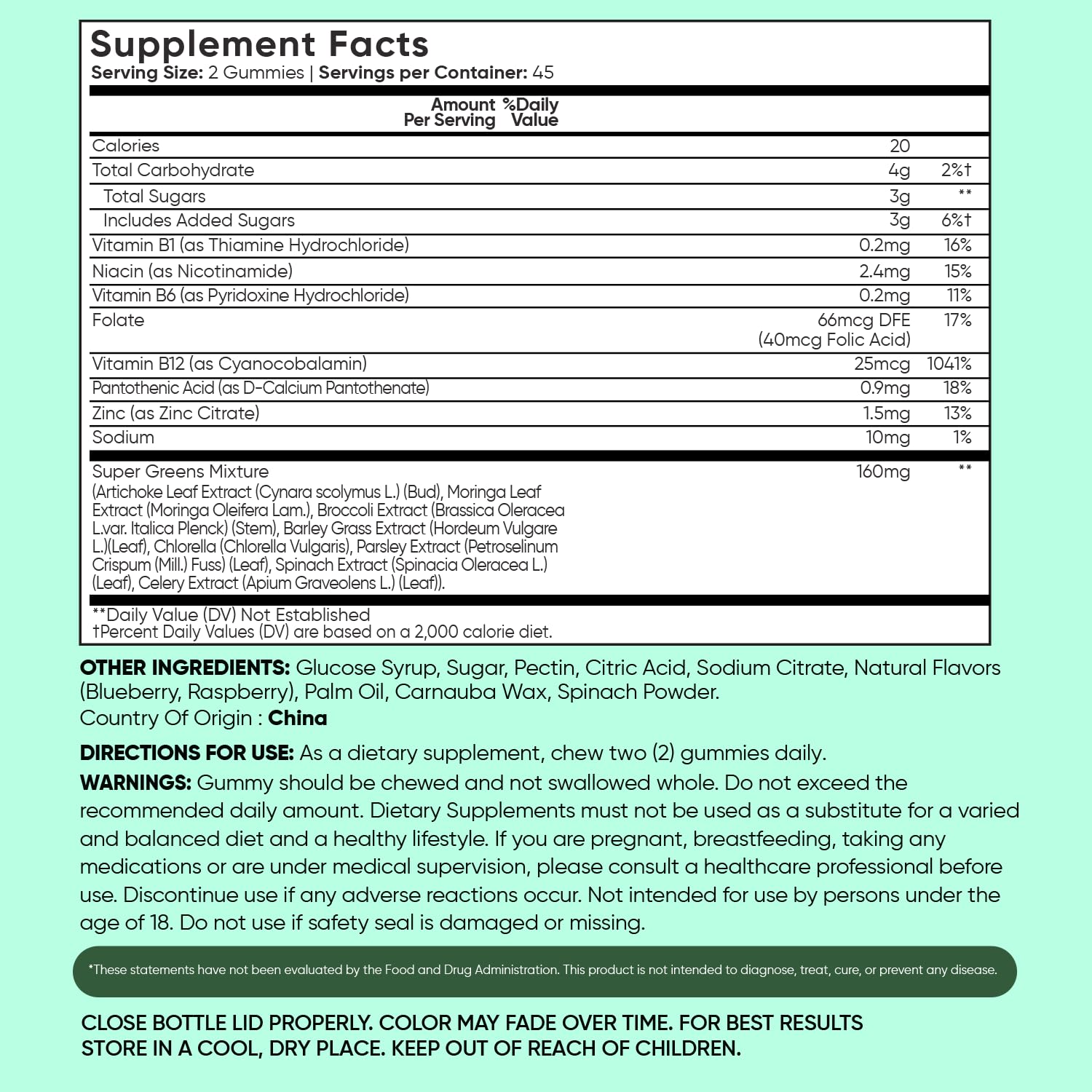 WeightWorld Super Greens Gummies side view of container