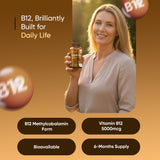 WeightWorld Vitamin B12 5000 mcg Methylcobalamin Tablets bottle side view