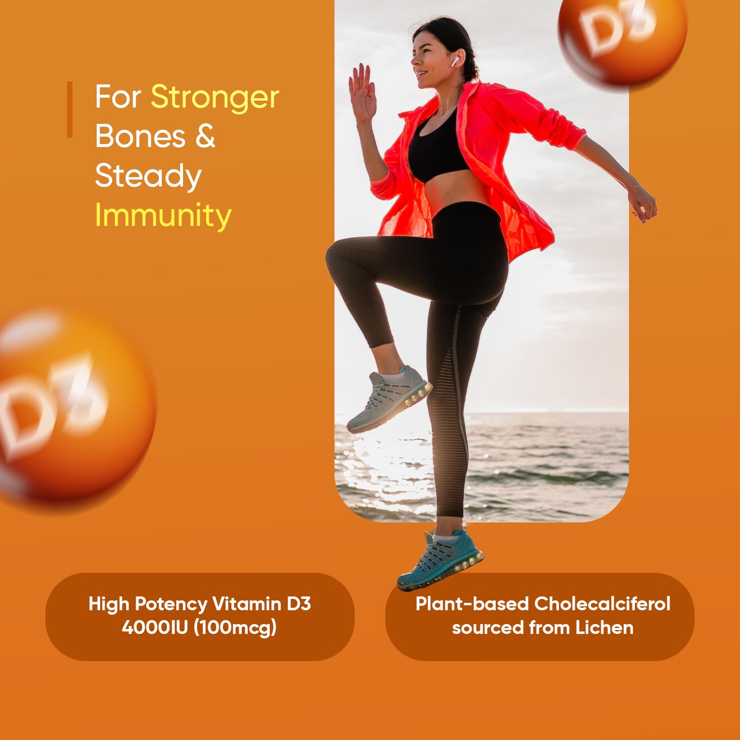 WeightWorld Vitamin D3 4000 IU Vegan Tablets back view