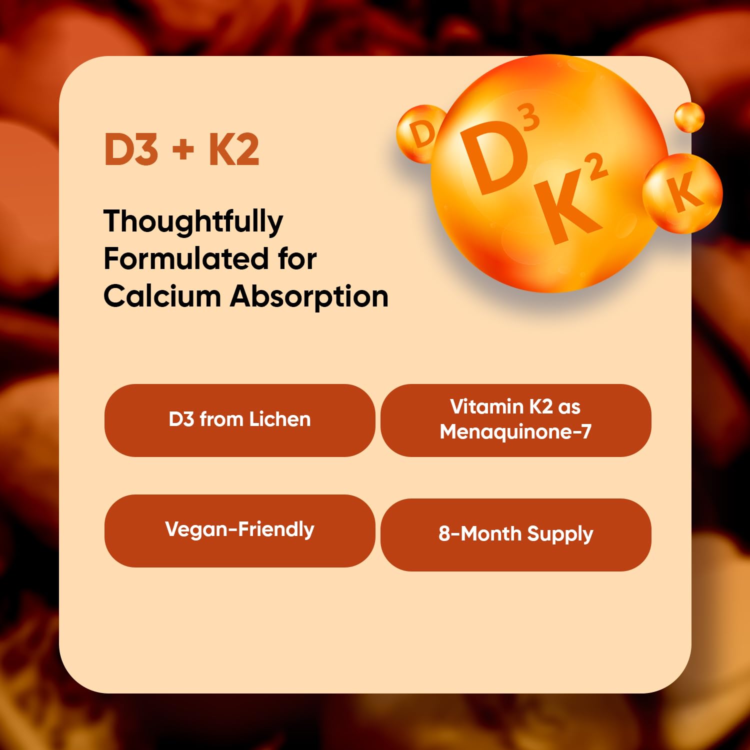 WeightWorld Vitamin D3 K2 Tablets close-up of tablets
