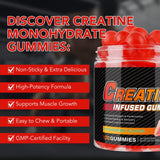 WeiWeiLa Creatine Monohydrate Gummies displayed with four gummies