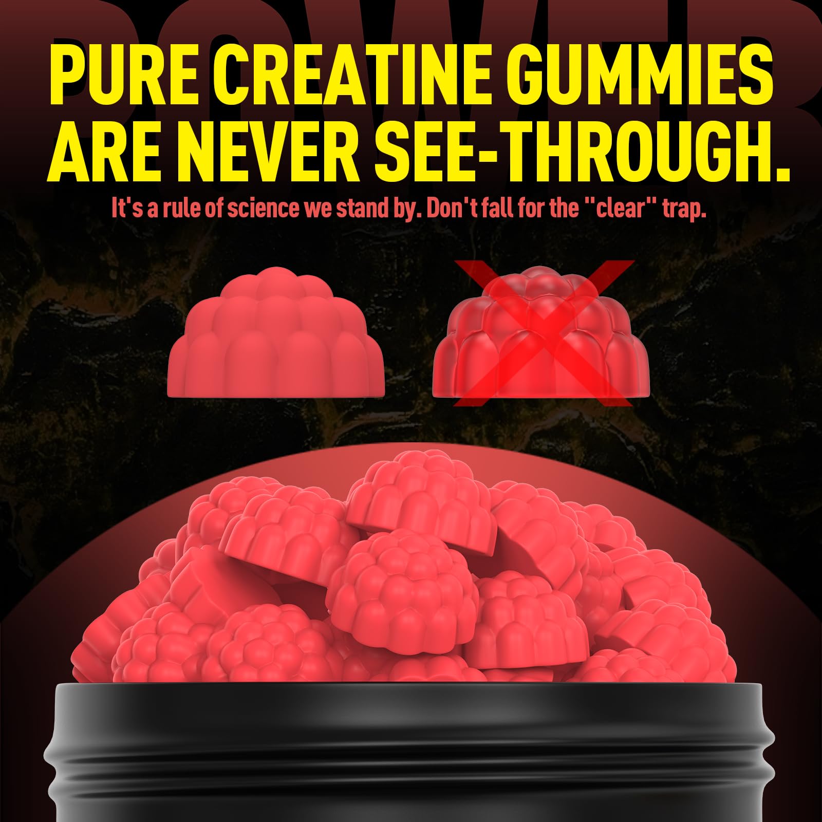 Wekannufod Creatine Monohydrate Gummies 5000mg strawberry flavour gummies