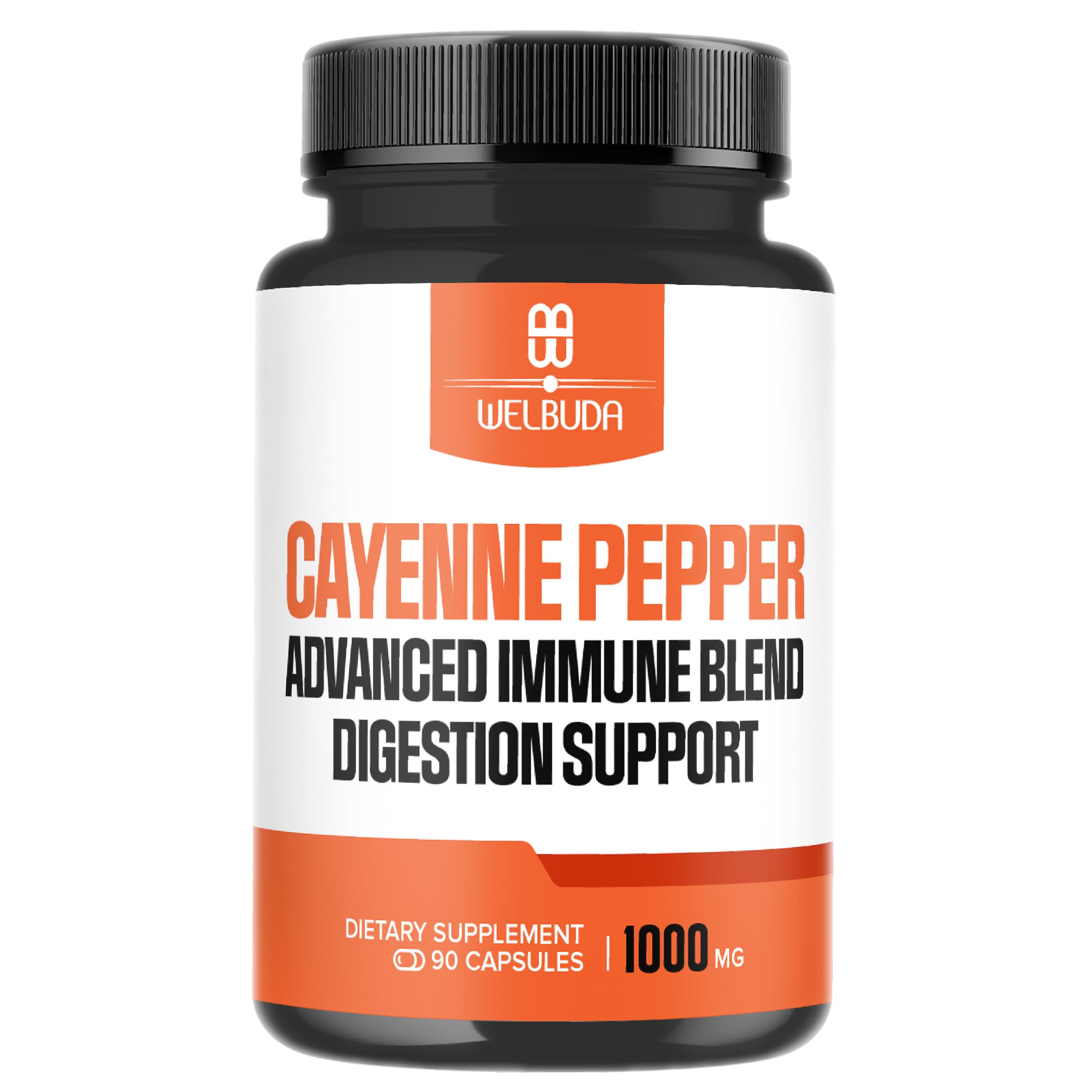 WELBUDA Cayenne Pepper Supplement 1000mg bottle front view