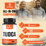 WELBUDA Tudca Complex Milk Thistle Capsules bottle with measuring spoon