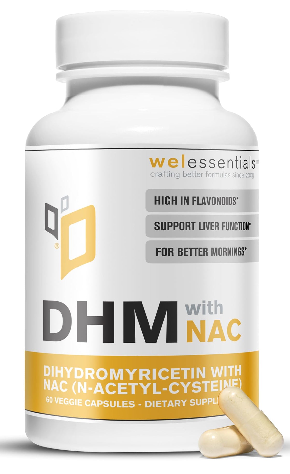 WELESSENTIALS DHM + NAC Capsules 60 count front view