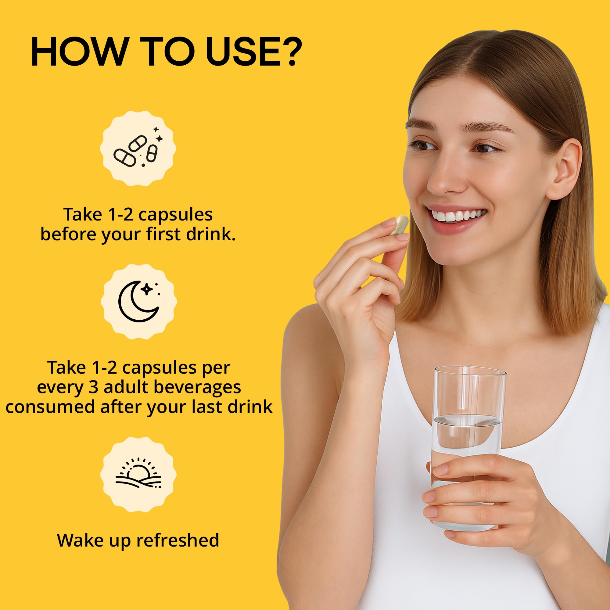 WELESSENTIALS DHM + NAC Capsules on a wooden table
