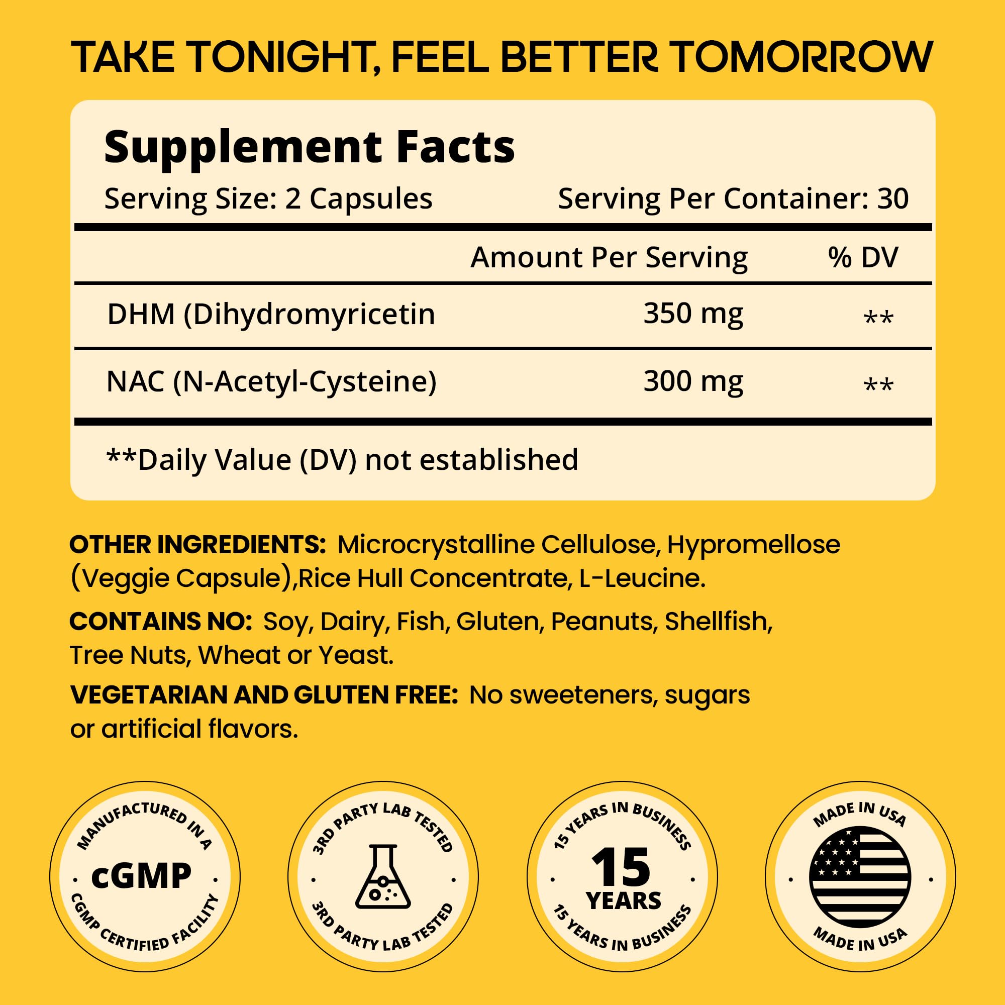 WELESSENTIALS DHM + NAC Capsules packaging details