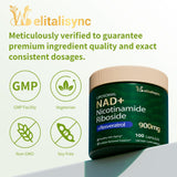 Welitalisync Liposomal NAD+ Supplement 900mg bottle back view