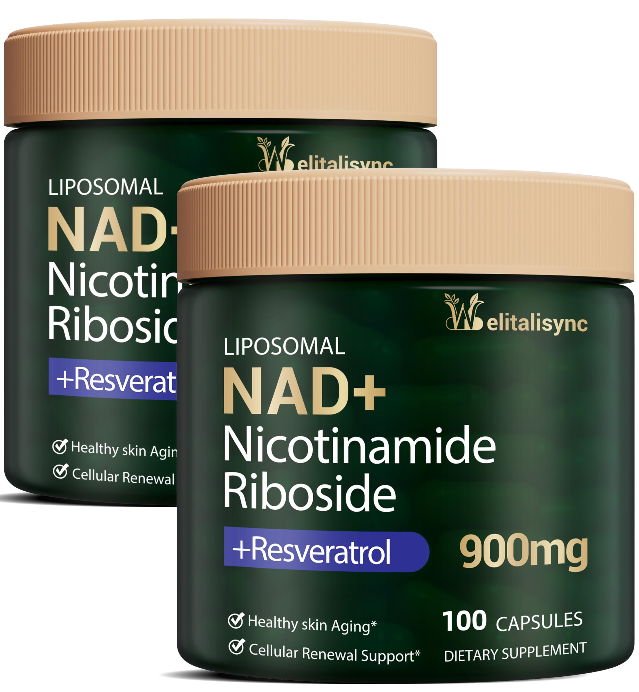 Welitalisync Liposomal NAD+ Supplement 900mg bottle front view