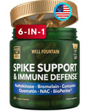 WELL FOUNTAIN Multi-Enzymes 6-in-1 Support front view bottle
