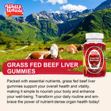 Well&Whole Beef Liver Gummies on a wooden table
