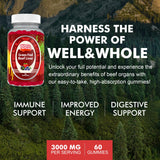 Well&Whole Beef Liver Gummies with fresh berries