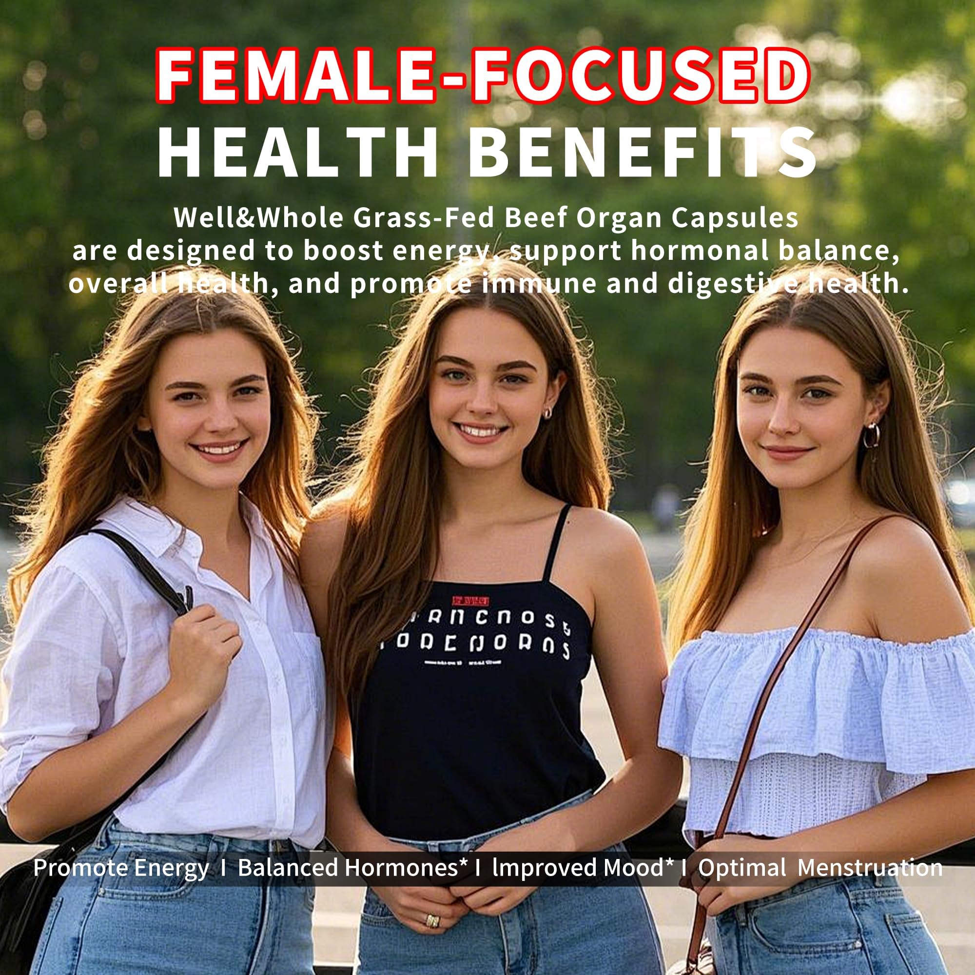 Well&Whole Beef Organ Supplement for Women 500mg capsules with packaging