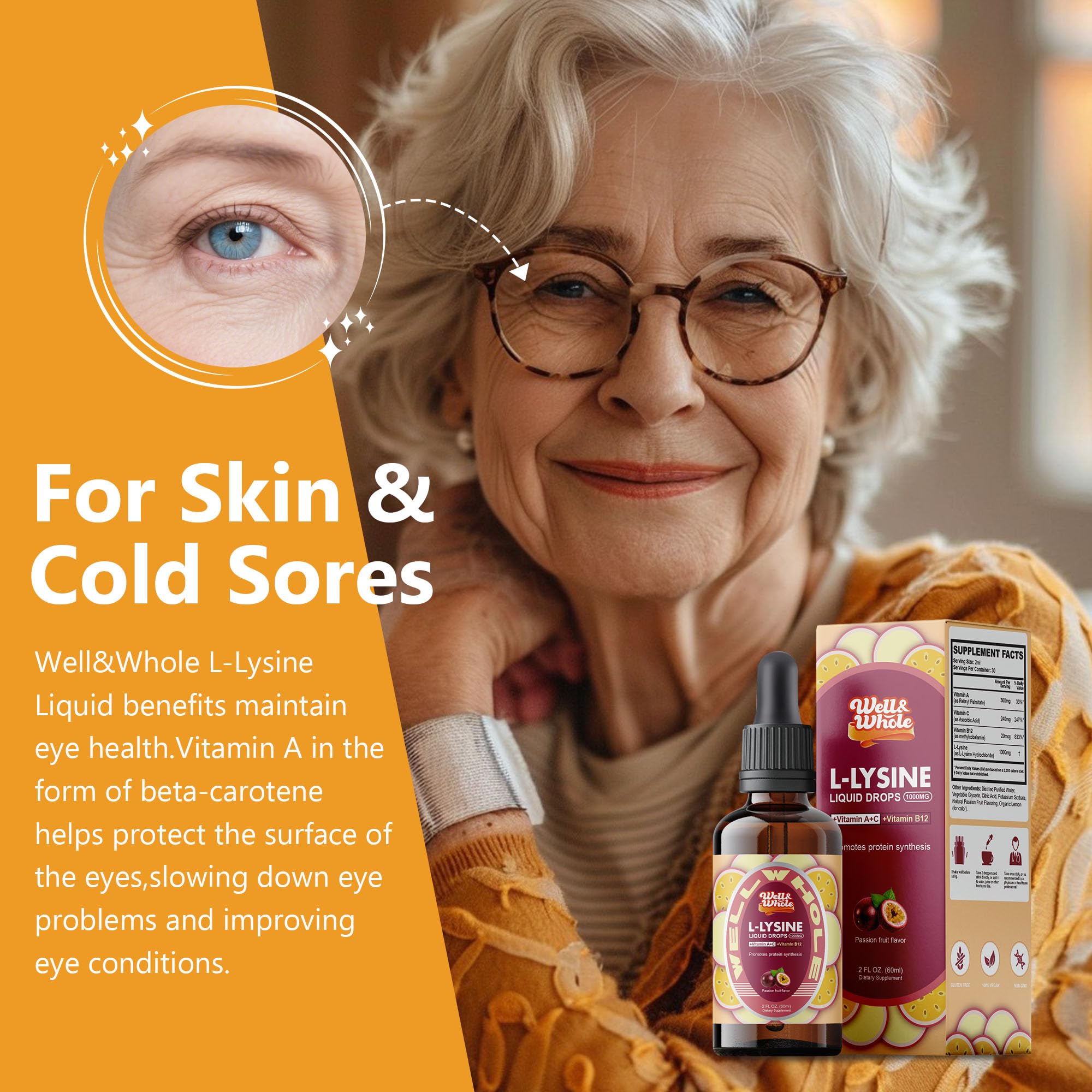 Well&Whole L-Lysine Liquid Drops 132g packaging