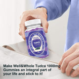 Well&Whole Milk Thistle Gummies displayed on a kitchen counter