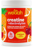 Wellah Creatine + Electrolytes Powder Fruit Punch front view