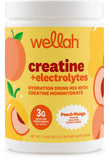 Wellah Creatine + Hydration Powder Peach Mango front view