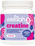 Wellah Creatine Monohydrate Powder Blueberry Pomegranate front view