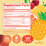 Wellah L-Glutamine Tropical Punch supplement back view with ingredients