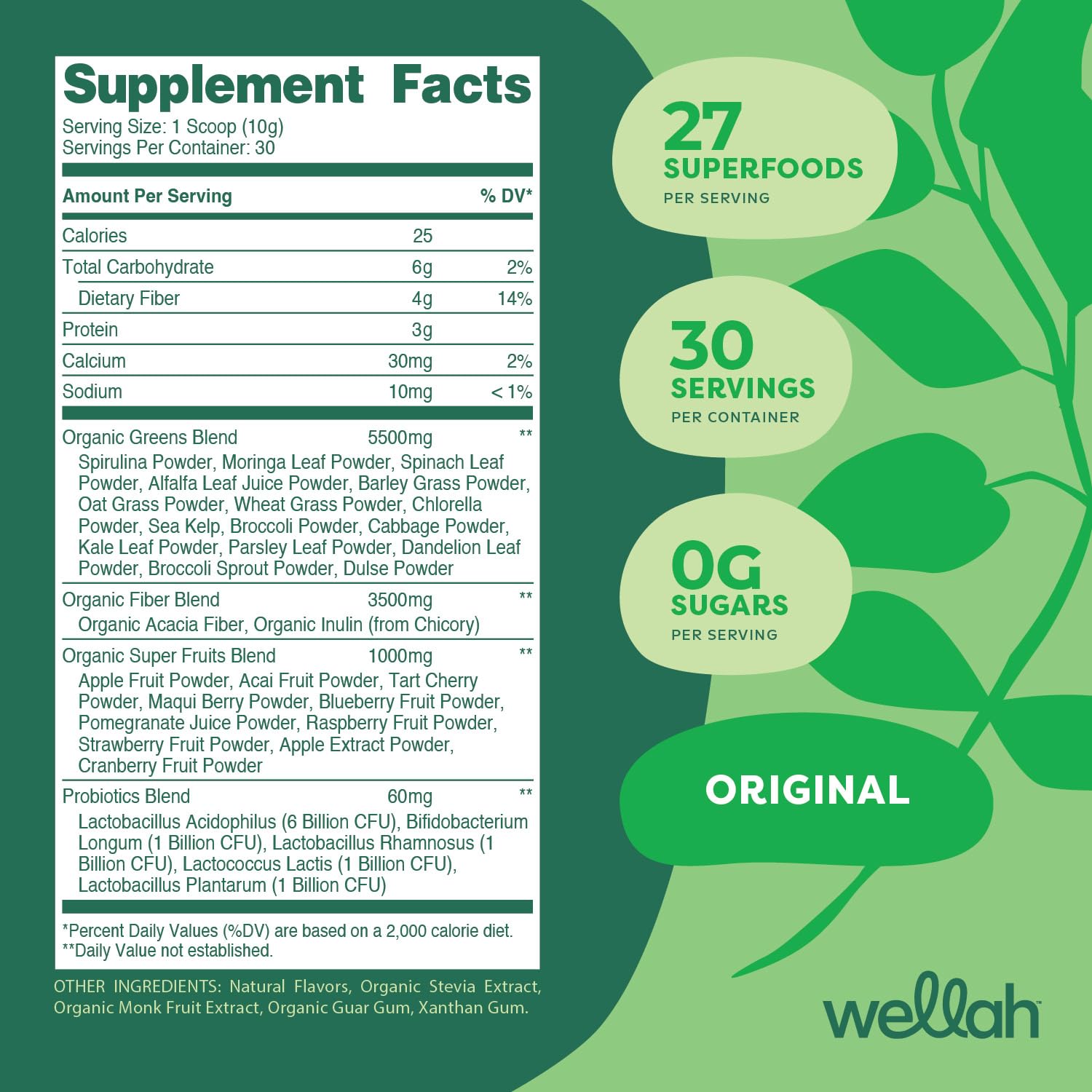 Wellah Leaf Laugh Love Super Greens 390g packaging