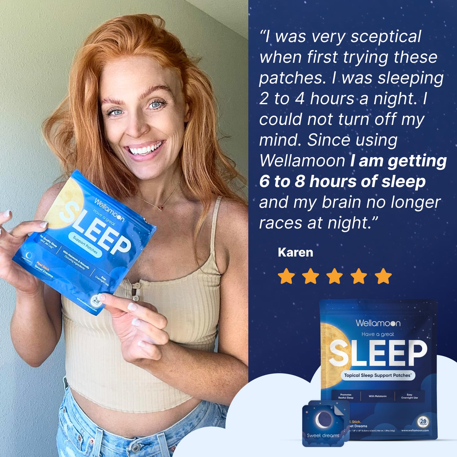 Wellamoon Sleep Patches showing multiple patches in a row