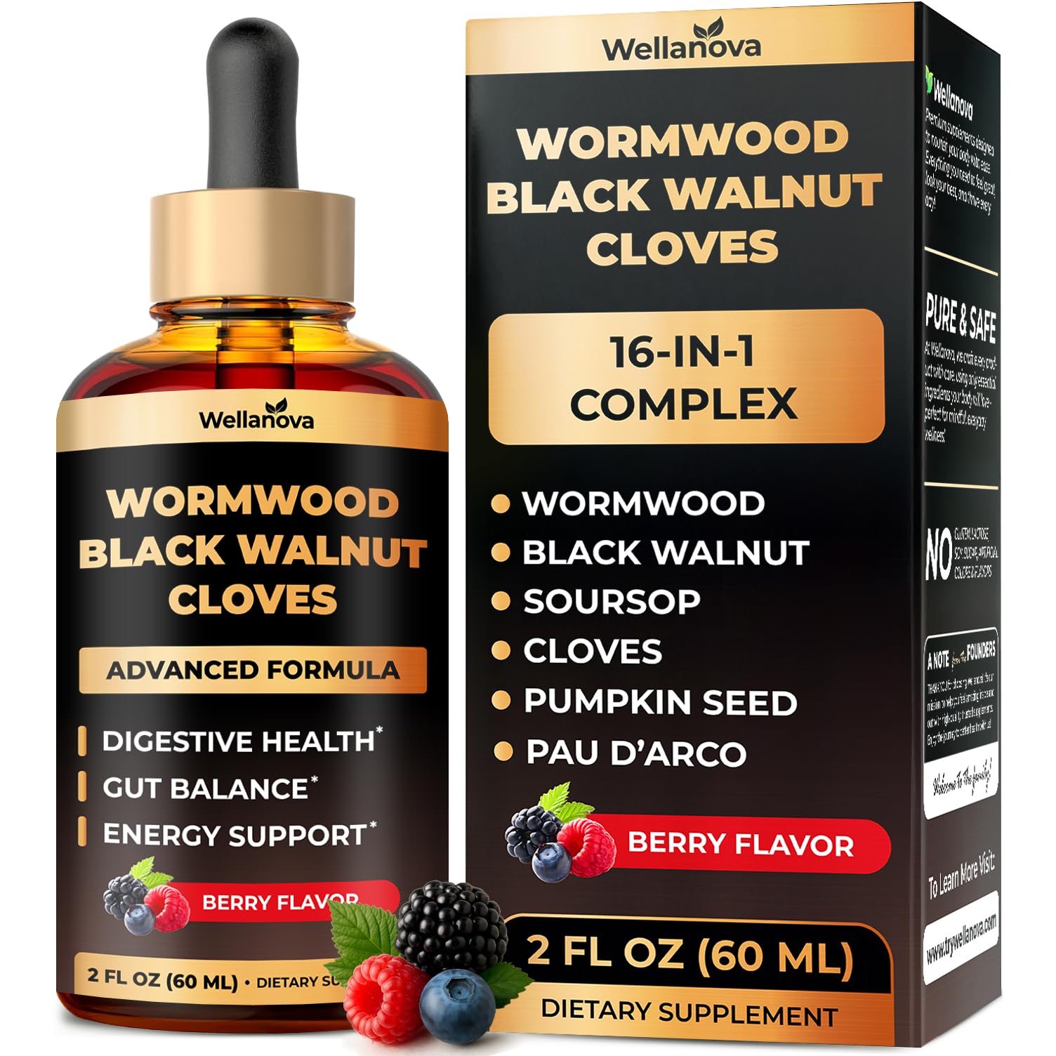 Wellanova 16-IN-1 Botanical Liquid Formula front view